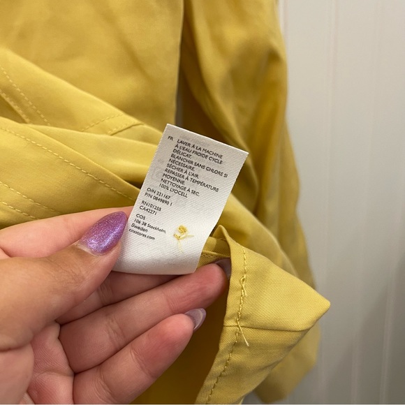 NWT COS Patch Pocket Button Down Short in Yellow Sz 12 - Picture 8 of 8